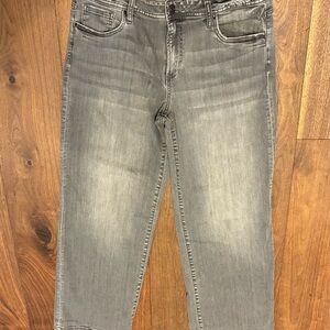 Kut from the Kloth Women's “Charlotte Mid-rise” Gray Straight Leg Jeans